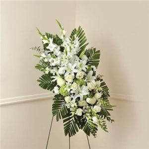 White Rose And Lily Standing Spray