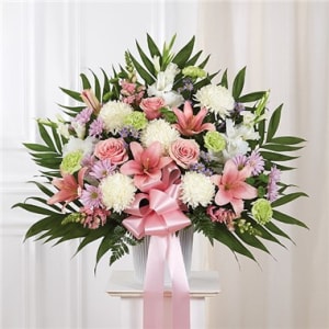 Heartfelt Sympathies™ Standing Basket- Pastel