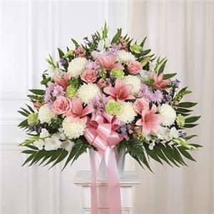 Heartfelt Sympathies™ Standing Basket- Pastel