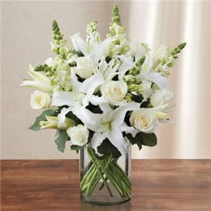 Classic All White Arrangement™ For Sympathy