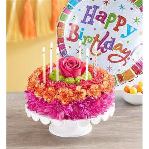 Birthday Wishes Flower Cake® Vibrant