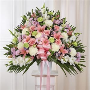 Heartfelt Sympathies™ Standing Basket- Pastel