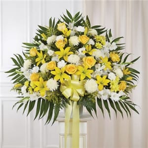 Heartfelt Sympathies™ Standing Basket- Yellow