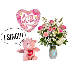Stop Dragon My Heart Around Flower Bouquet