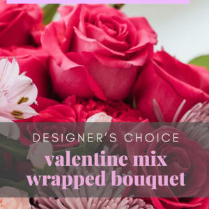 VALENTINE MIX WRAPPED BOUQUET - A FLORIST ORIGINAL Flower Bouquet