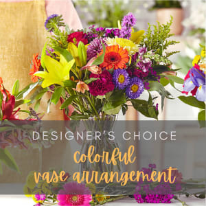 COLORFUL MIX VASE ARRANGEMENT - A FLORIST ORIGINAL Flower Bouquet