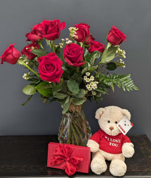 Roses Truffles & Cuddles Flower Bouquet