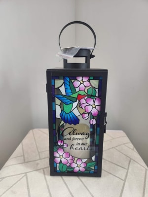 Stained Glass Lantern Flower Arrangement Stained Glass Lantern Flower Bouquet