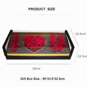 Large Acrylic Tilted 30 Roses I Love You Box