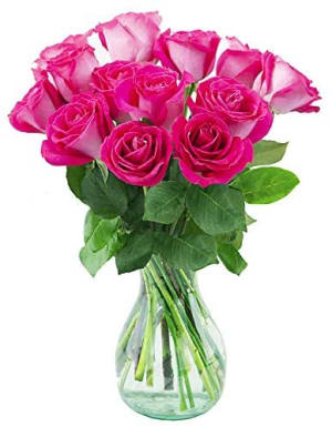 Hot Pink Roses Flower Bouquet