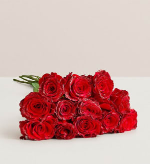 Red Glitter Roses Flower Arrangement Red Glitter Roses Flower Bouquet