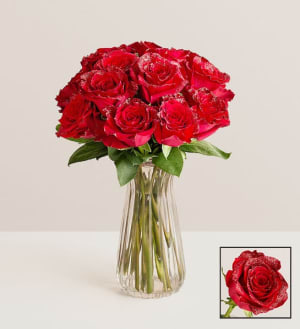 Red Glitter Roses Flower Arrangement Red Glitter Roses Flower Bouquet
