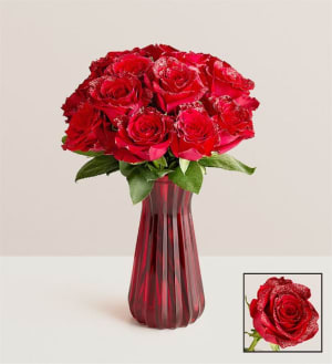 Red Glitter Roses Flower Arrangement Red Glitter Roses Flower Bouquet
