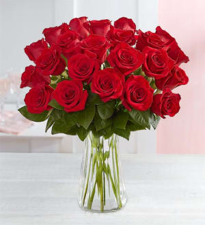 Two Dozen Romantic Red Roses Flower Bouquet