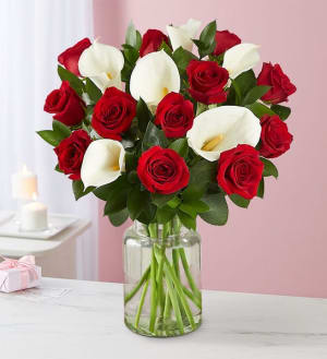 Red Rose & Calla Lily Bouquet for Valentine’s Day Flower Bouquet
