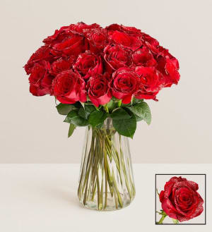 Red Glitter Roses Flower Arrangement Red Glitter Roses Flower Bouquet