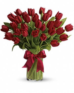 Radiantly Red Tulips Flower Bouquet