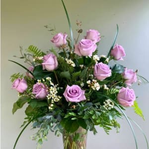 One Dozen Lavender Roses