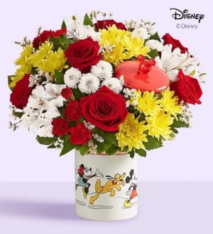 Disney Mickey Mouse and Friends Cookie Jar - Classic Flower Bouquet
