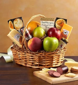 Fruit & Gourmet Basket Flower Arrangement Fruit & Gourmet Basket Flower Bouquet