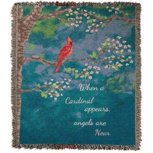 When a Cardinal Appears Light Throw Flower Bouquet