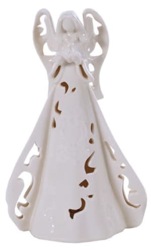 LED Angel with Skirt Flower Arrangement LED Angel with Skirt Flower Bouquet