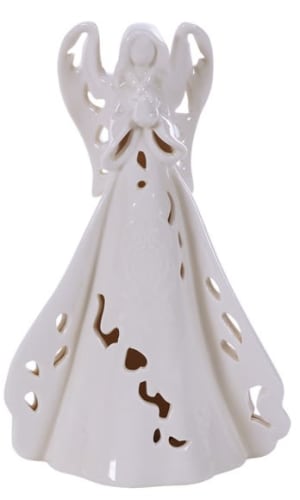 LED Angel with Skirt Flower Arrangement LED Angel with Skirt Flower Bouquet