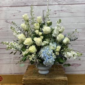 Sympathy Collection in Blue & White Flower Bouquet