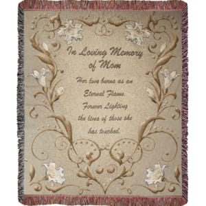 In Loving Memory of Mom Woven Tapestry Throw Flower Bouquet