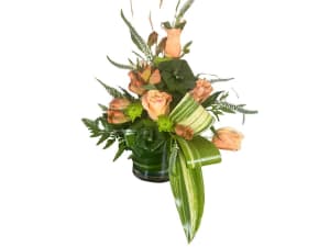 Peach Rose Passion Flower Bouquet