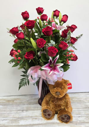 Super Deluxe 24 Rose Arrangement with Add-Ons Flower Bouquet