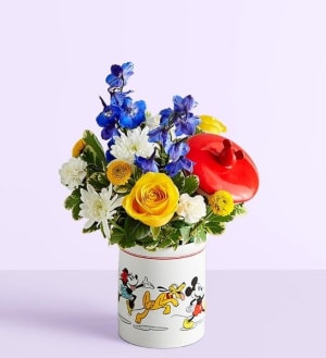 Disney Mickey Mouse & Friends Cookie Jar- Baby Boy Flower Bouquet