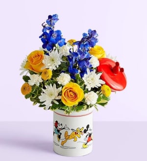 Disney Mickey Mouse & Friends Cookie Jar- Baby Boy Flower Bouquet