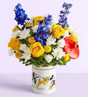 Disney Mickey Mouse & Friends Cookie Jar- Baby Boy Flower Bouquet