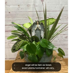 Floral Angel with Bird Flower Bouquet