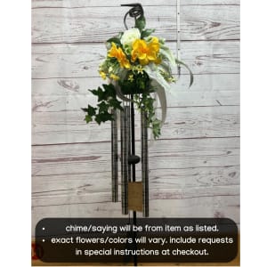 "Family Tree" Sonnet Wind Chime With Stand Flower Bouquet