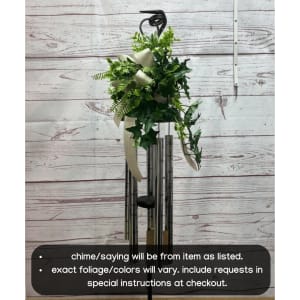 Large Copper Tube Windchime with Butterfly Striker Flower Bouquet