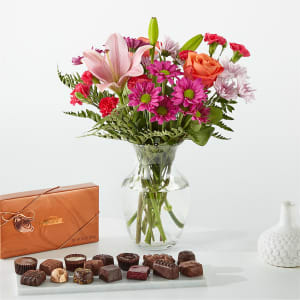 Light of My Life Bouquet and Chocolate Bundle Flower Bouquet