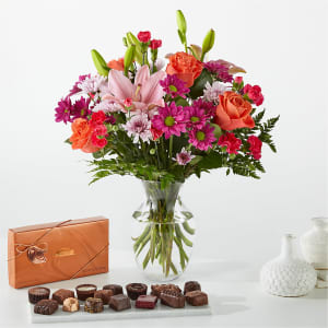 Light of My Life Bouquet and Chocolate Bundle Flower Bouquet