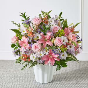 Abundant Compassion Floor Basket Flower Bouquet