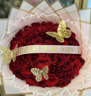 Mother's Day 50 Red Roses Flower Bouquet