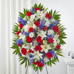 Cherished Service Standing Spray Flower Bouquet