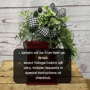 "Heaven in Our Home" Memorial Lantern Flower Bouquet