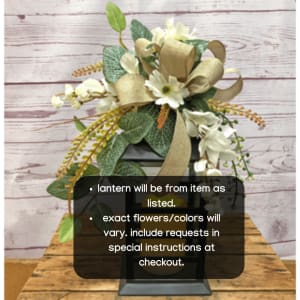 "Heaven in Our Home" Memorial Lantern Flower Bouquet