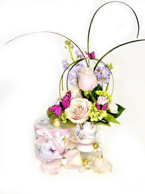 Mom's Tea Cup Flower Bouquet