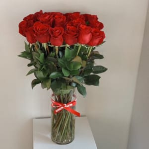 LONG STEM ROSES IN A VASE