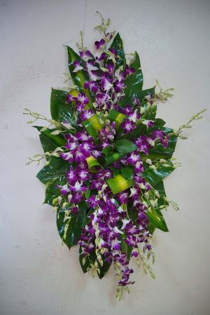 C-49 Corona de orquídeas con cinta impresa Flower Bouquet