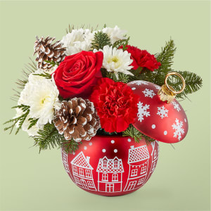Christmas Village Ornament Flower Bouquet