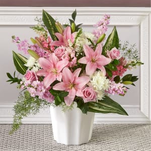Simply Serene Floor Basket Flower Bouquet
