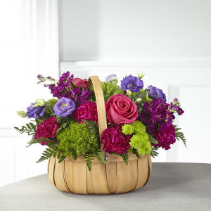 Serene Sanctuary Basket Flower Bouquet